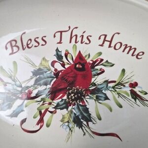 Lenox Winter‎ Greetings Bless This Home Tray Cardinal Christmas Holiday Decor